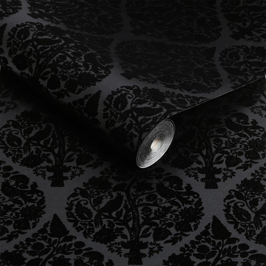 Woodland Fable Noir Wallpaper