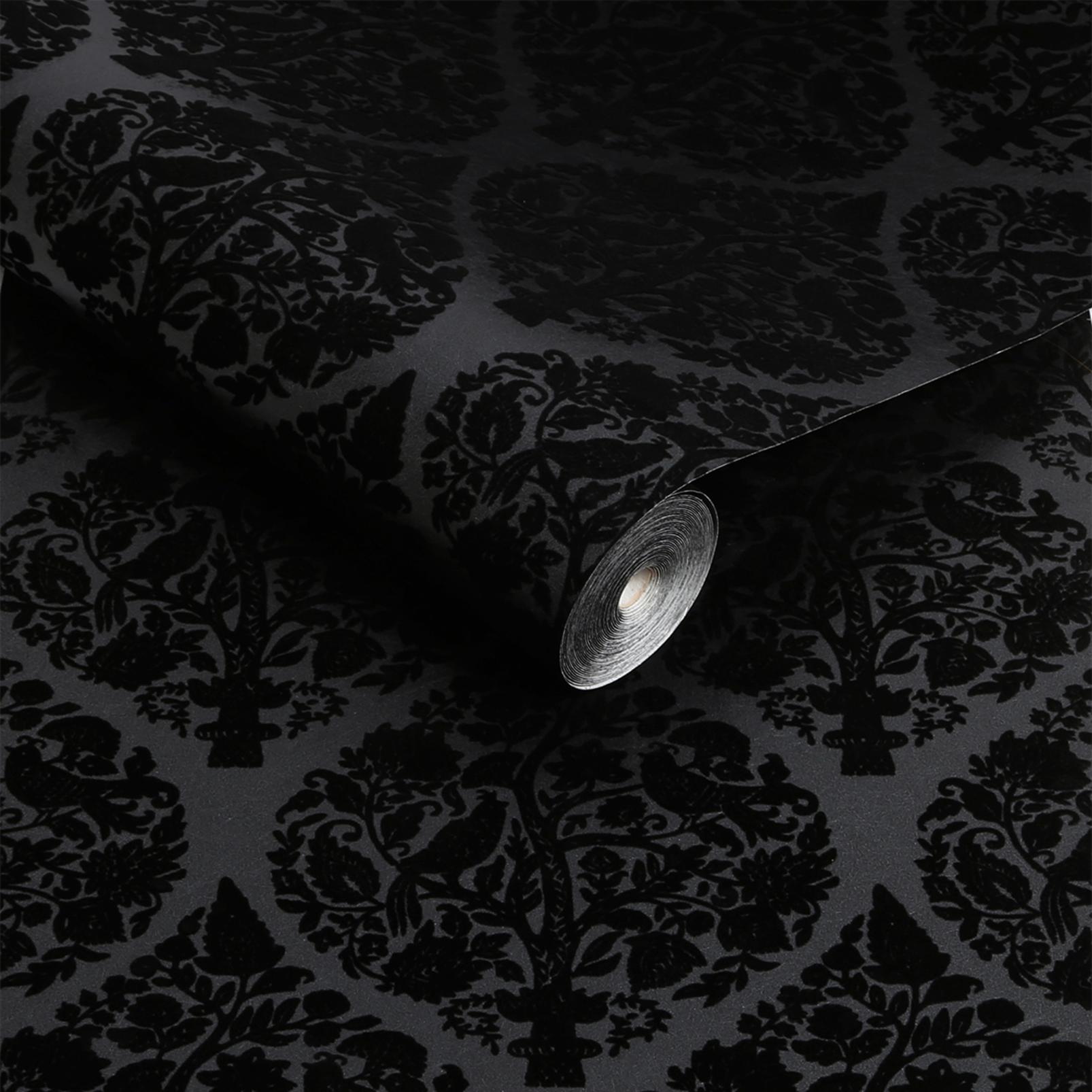 Woodland Fable Noir Wallpaper