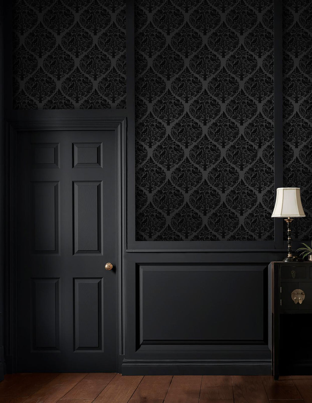 Woodland Fable Noir Wallpaper