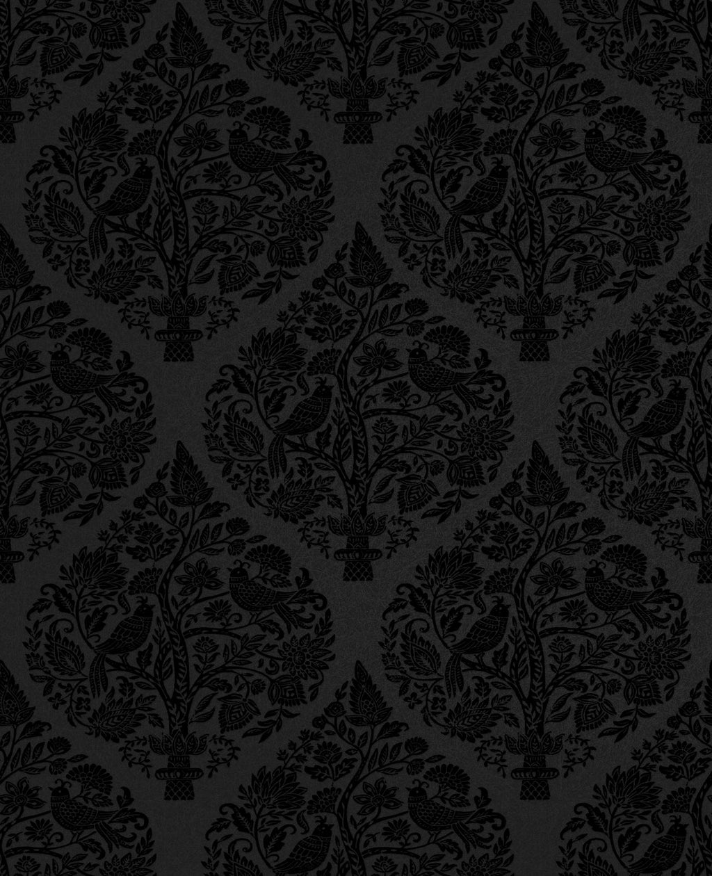 Woodland Fable Noir Wallpaper