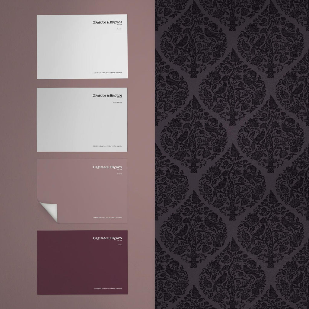 Woodland Fable Plum Wallpaper