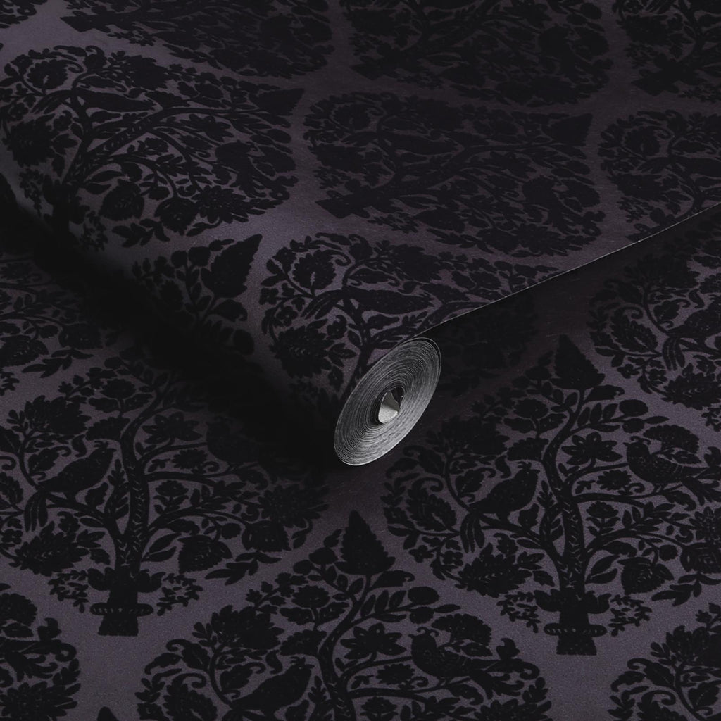Woodland Fable Plum Wallpaper