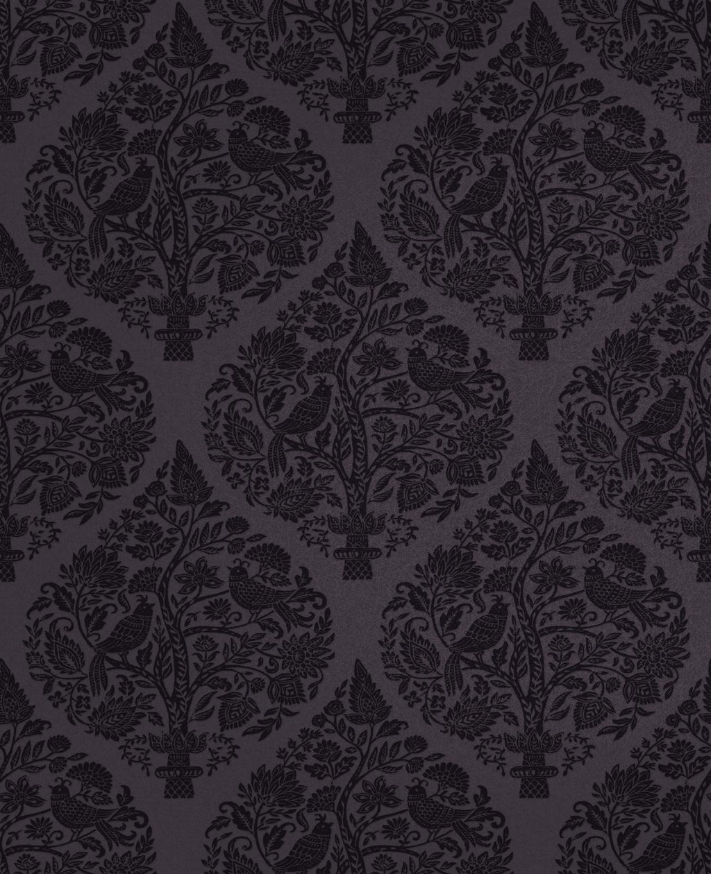 Woodland Fable Plum Wallpaper