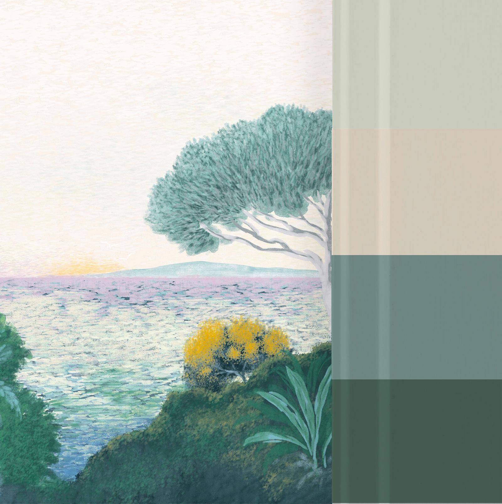 Coastal Horizon Green Bespoke Mural