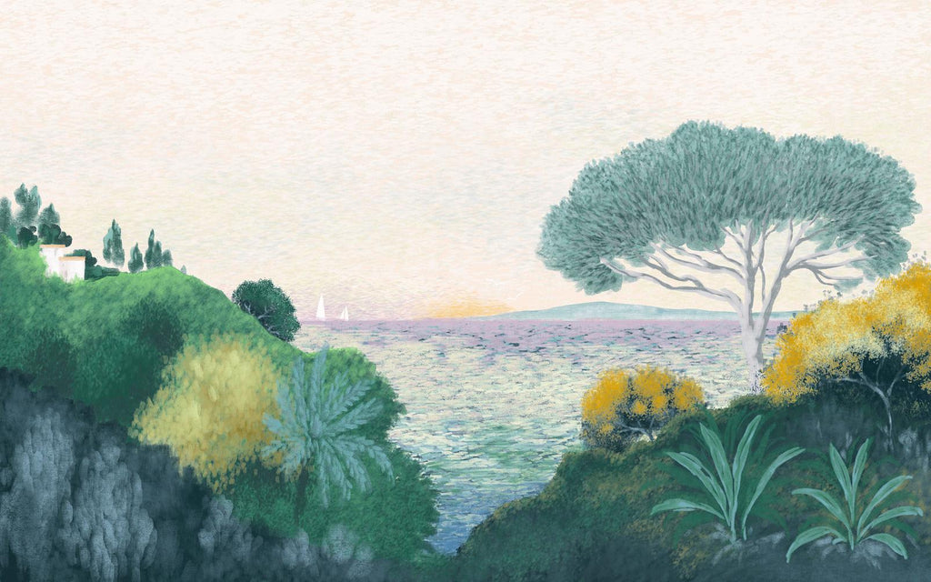 Coastal Horizon Green Bespoke Mural