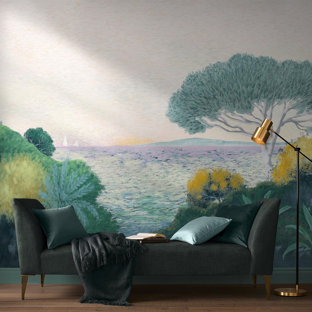 Coastal Horizon Green Bespoke Mural