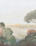 Coastal Horizon Green Muted Pinks Bespoke Mural