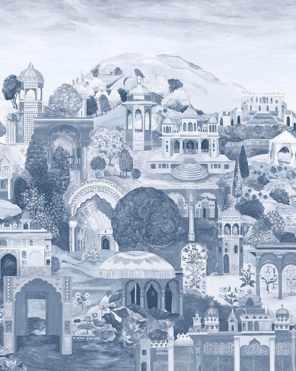 The Lost City Blue Wash Bespoke Mural