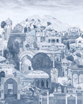 The Lost City Blue Wash Bespoke Mural