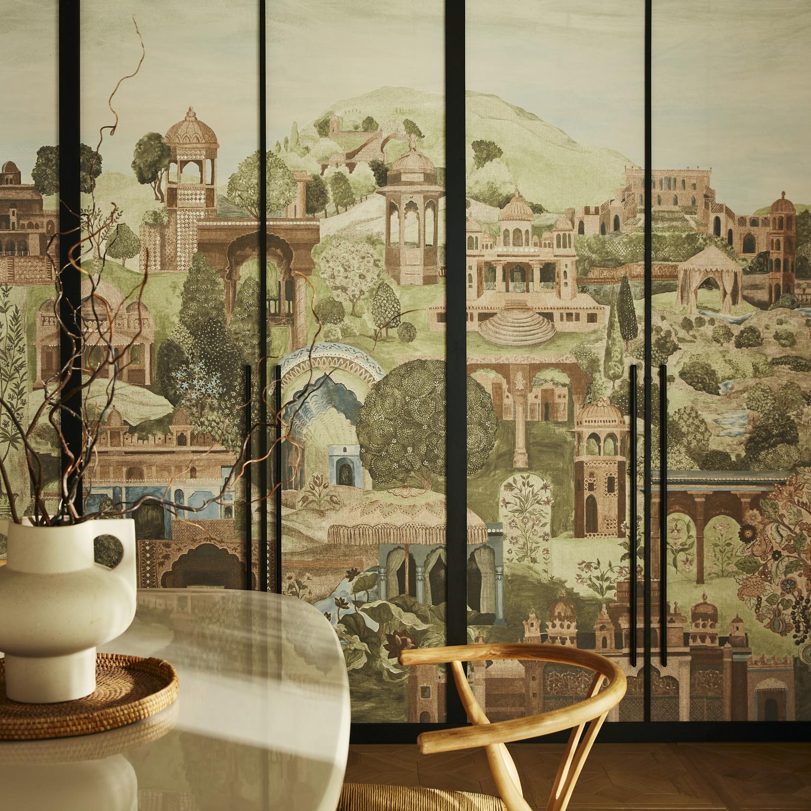 The Lost City Soft Green Bespoke Mural