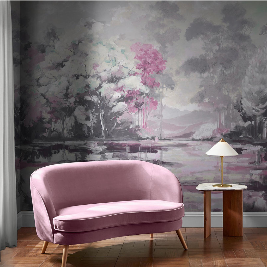 Painterlily Lake Pink Bespoke Mural