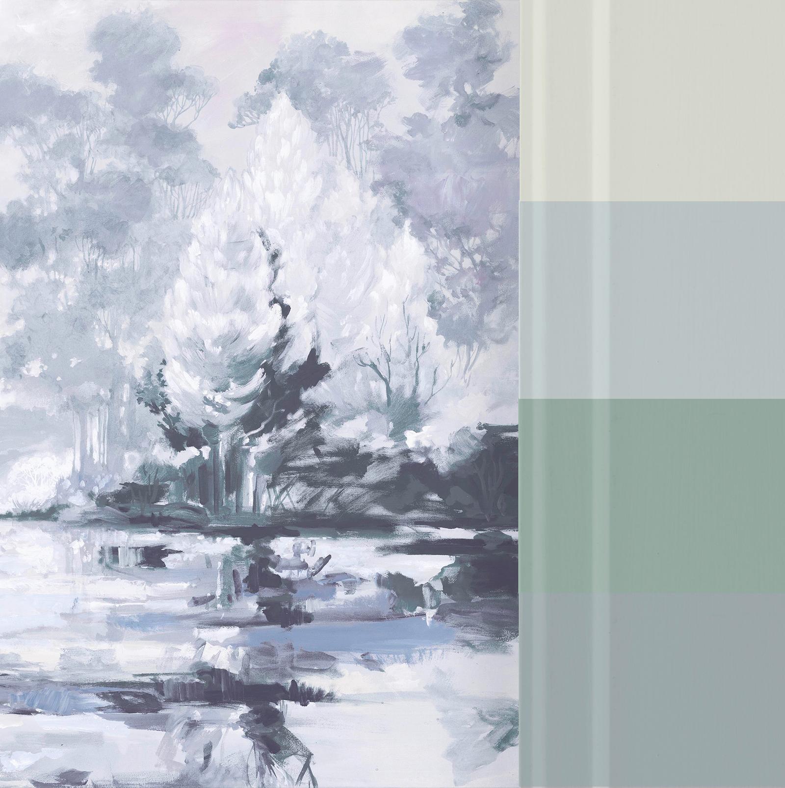 Painterlily Lake Soft Blue Bespoke Mural
