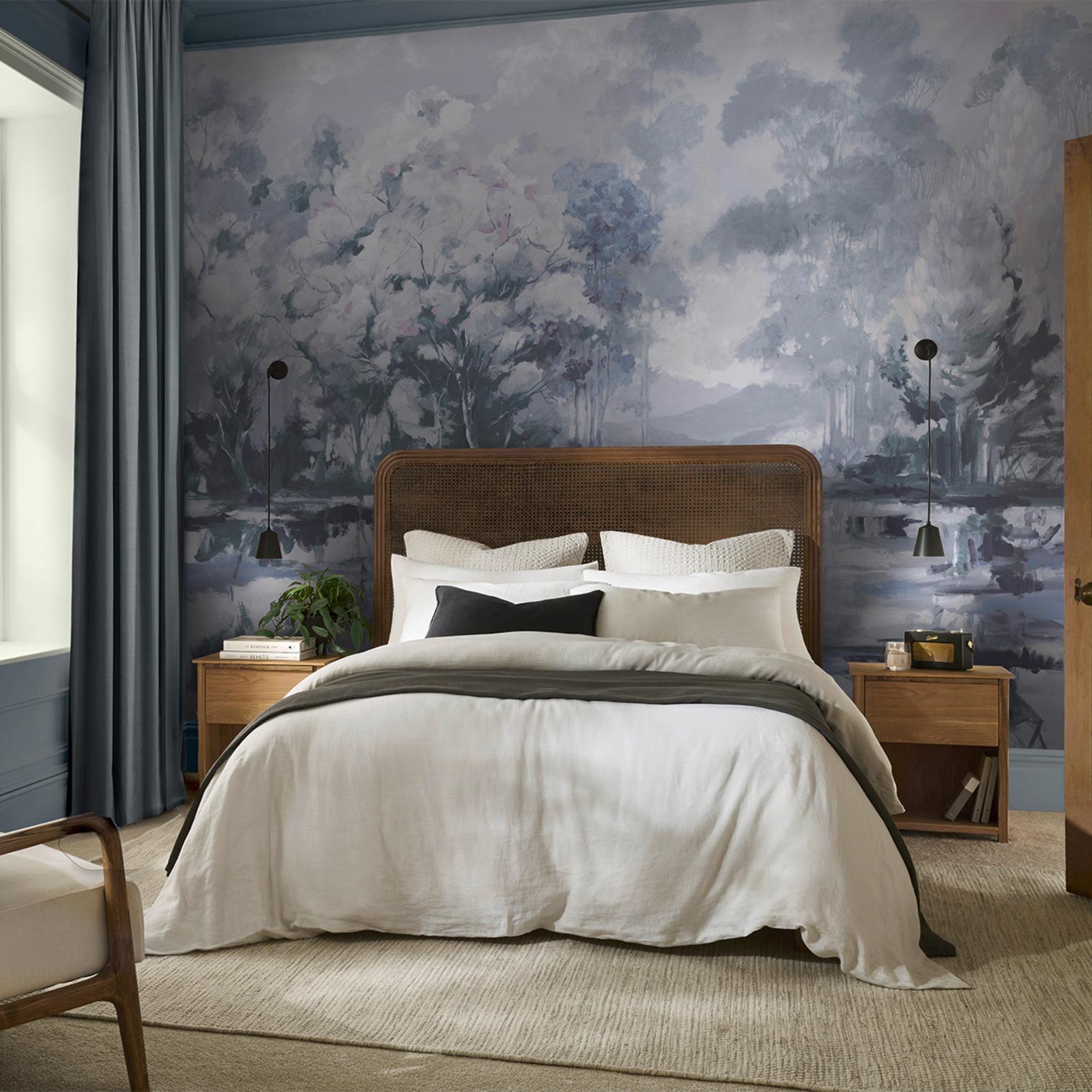 Painterlily Lake Soft Blue Bespoke Mural