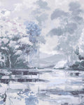 Painterlily Lake Soft Blue Bespoke Mural