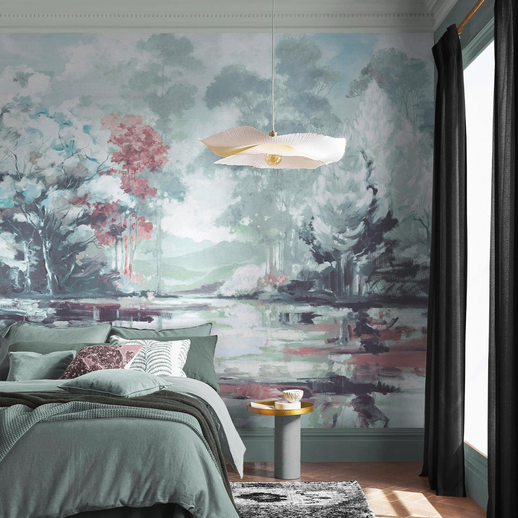 Painterlily Lake Mystic Green Bespoke Mural