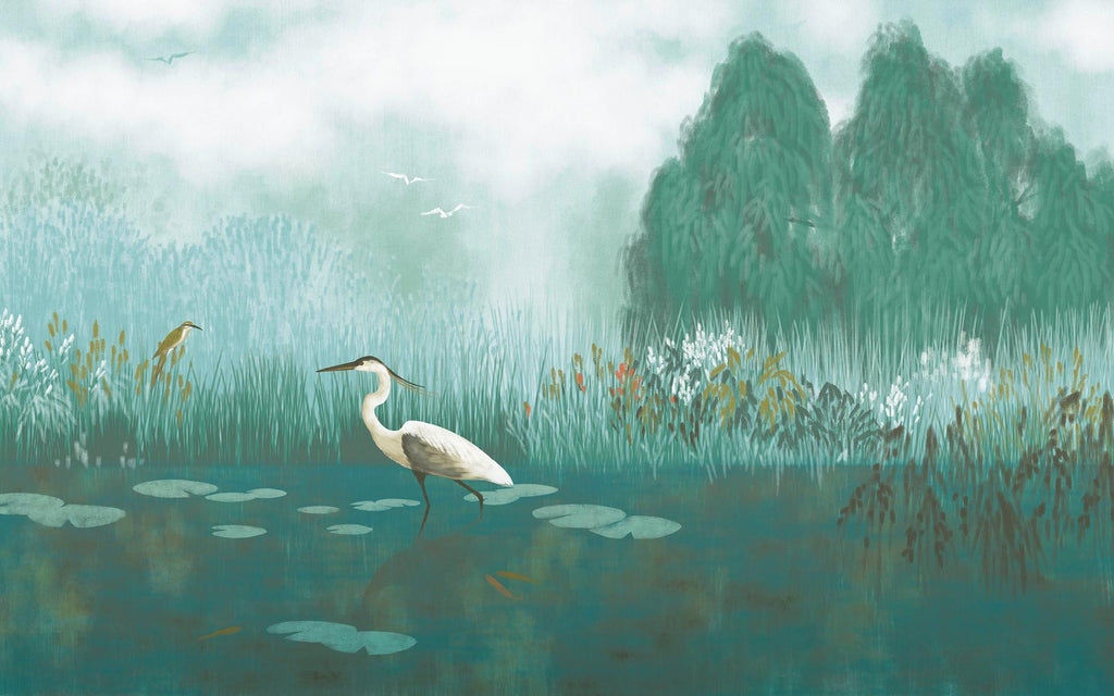 The Weeping Willow Green Bespoke Mural