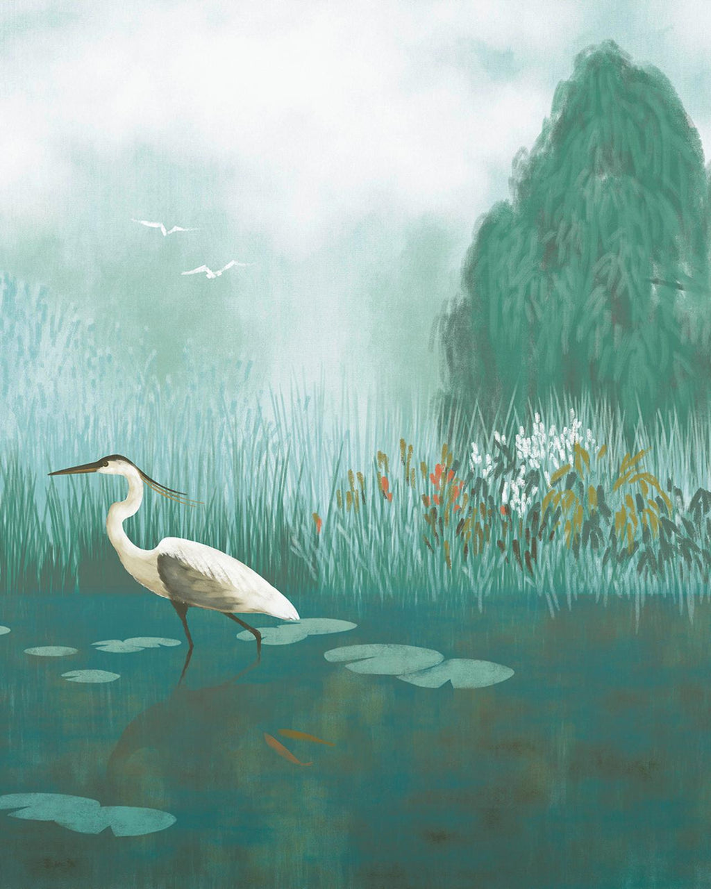 The Weeping Willow Green Bespoke Mural