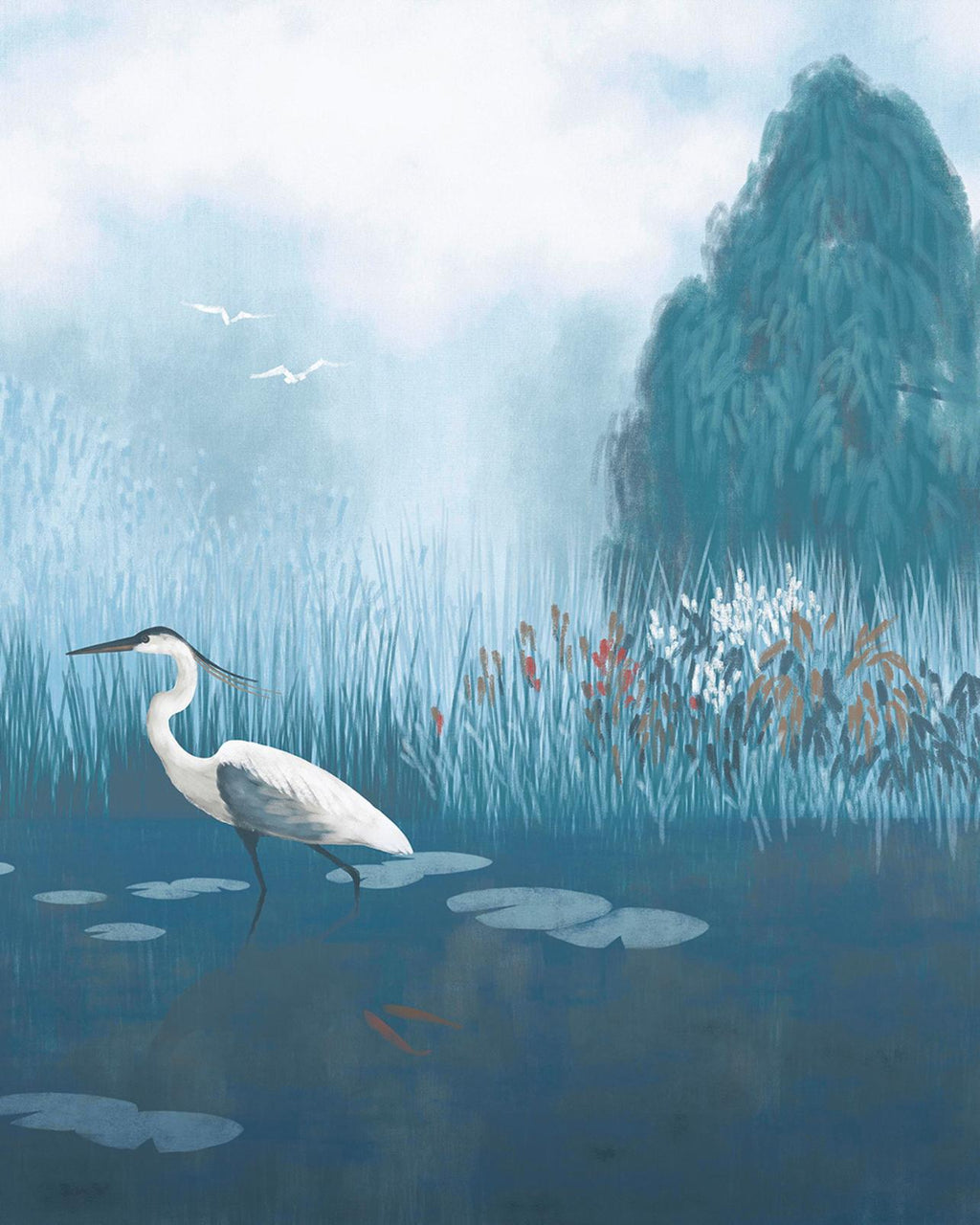 The Weeping Willow Teal Bespoke Mural