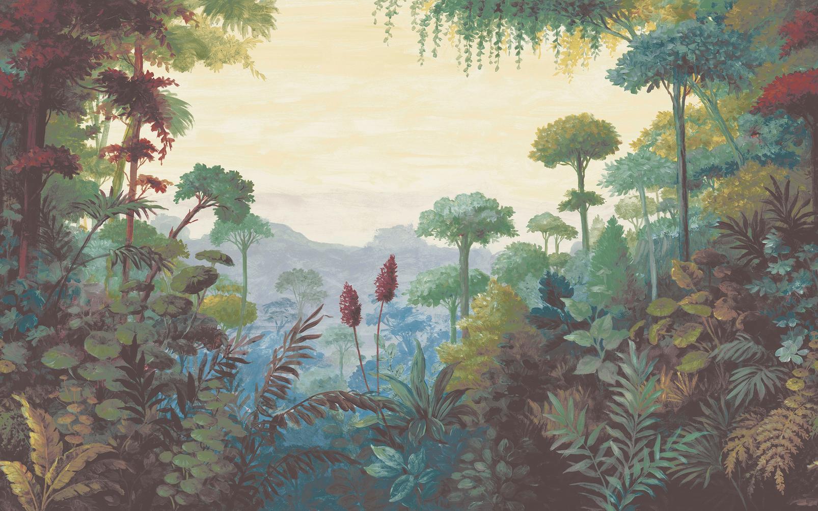 Jungle Vista Multicolour Bespoke Mural