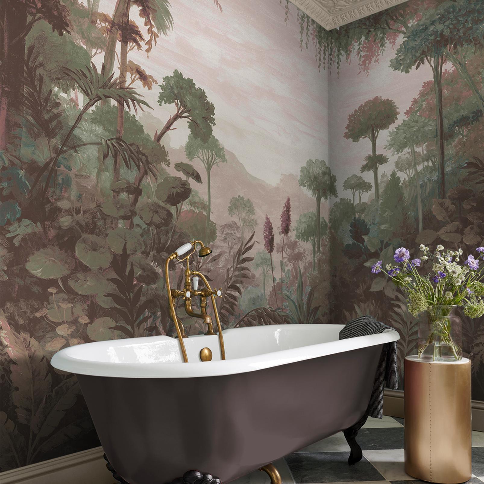 Jungle Vista Soft Pink Bespoke Mural