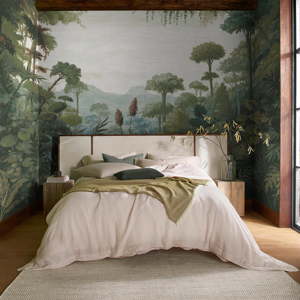 Jungle Vista Soft Green Bespoke Mural