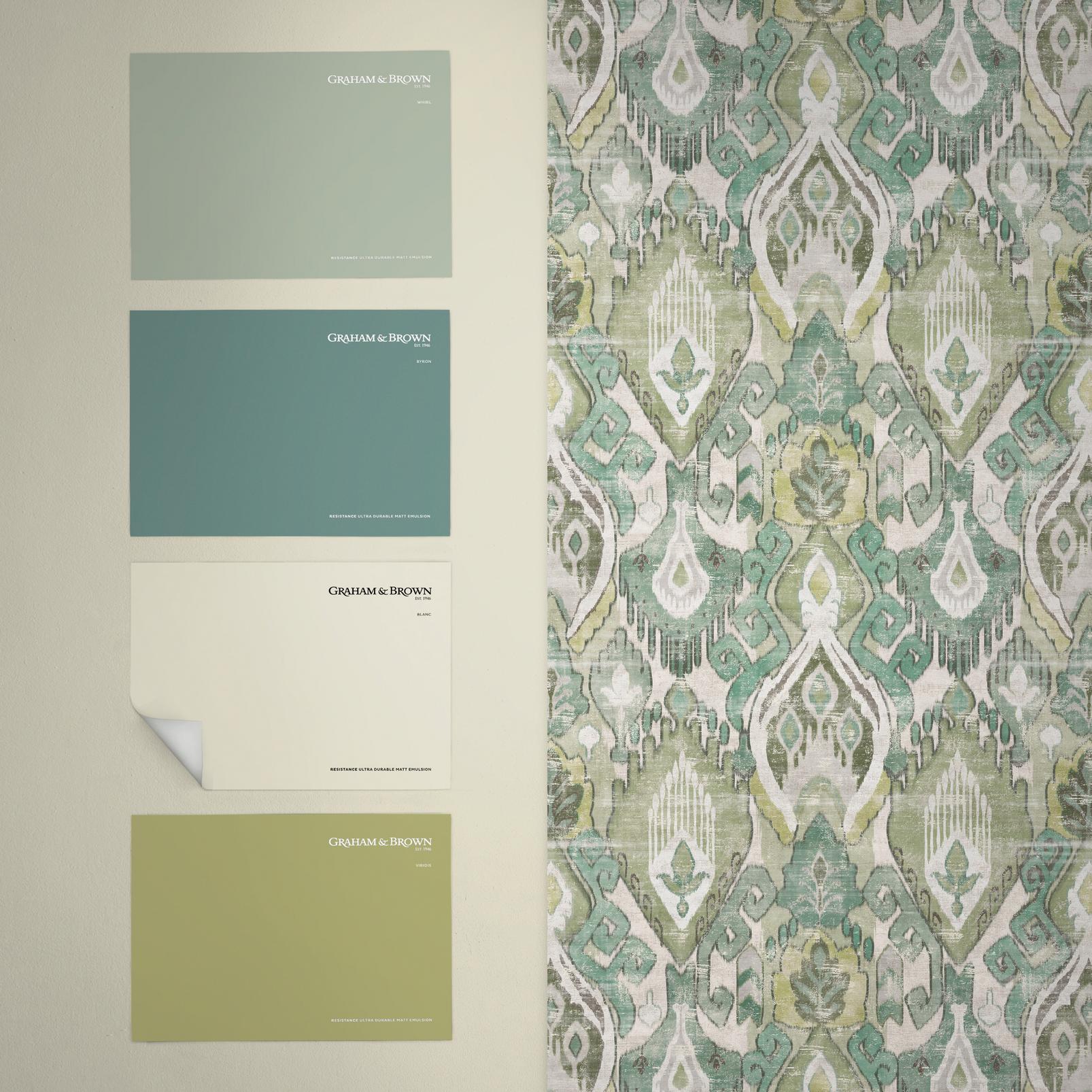 Daraee Tapestry Green  Wallpaper
