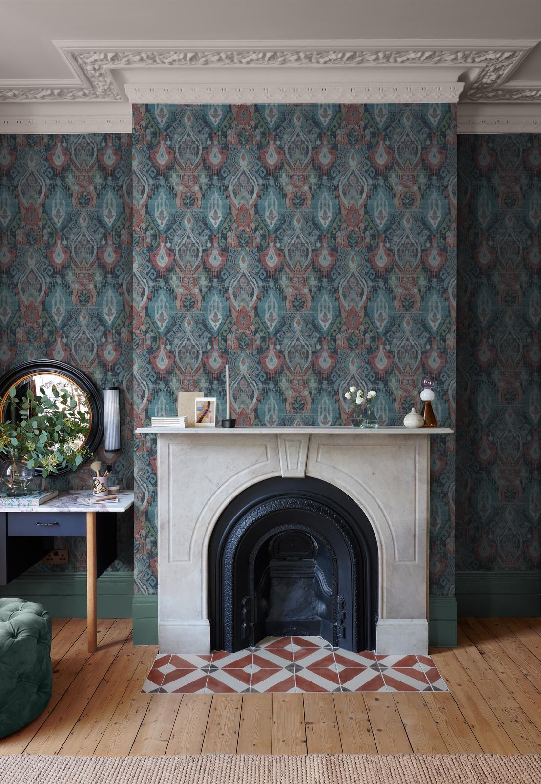 Daraee Tapestry Blue Wallpaper