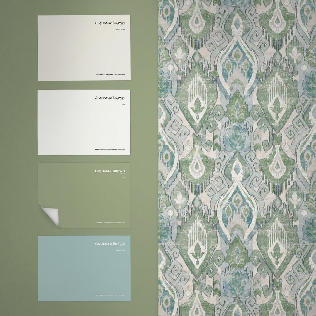 Daraee Tapestry Blue & Green Wallpaper