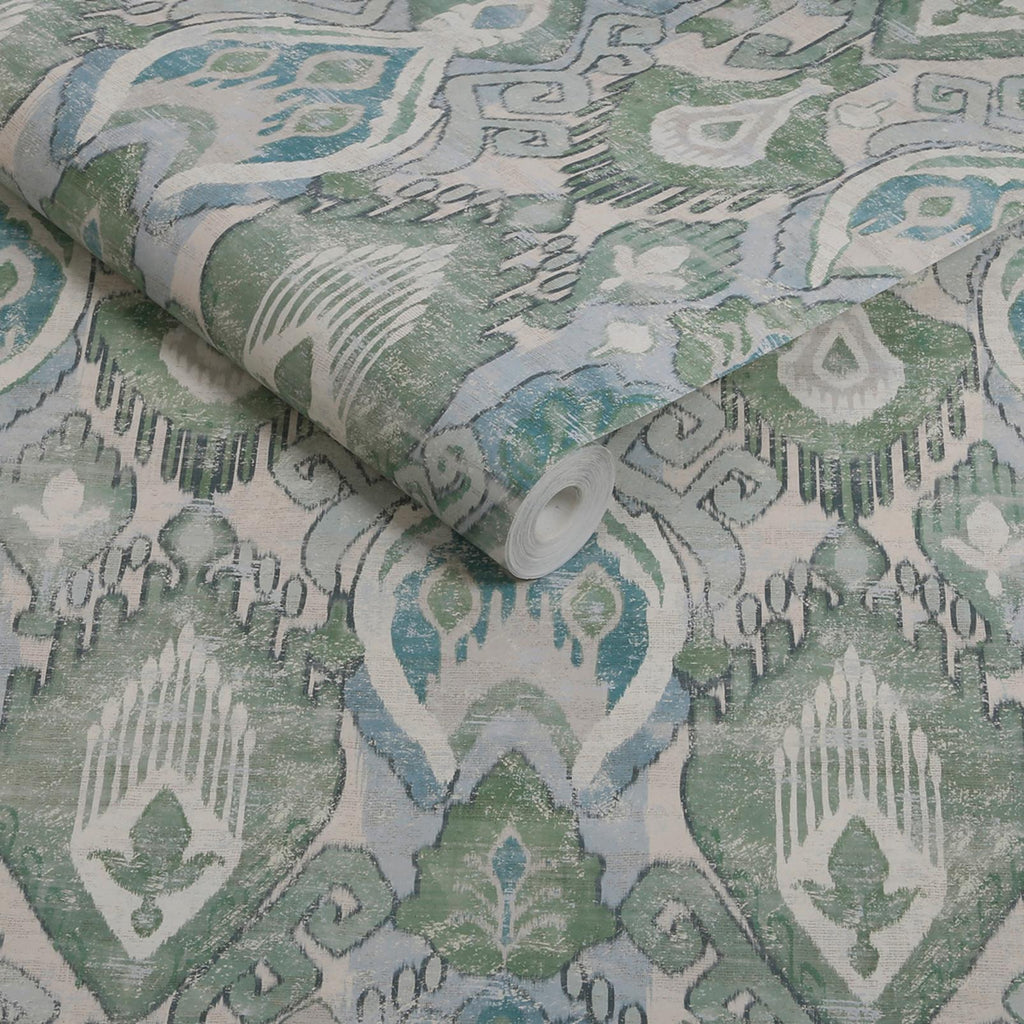 Daraee Tapestry Blue & Green Wallpaper
