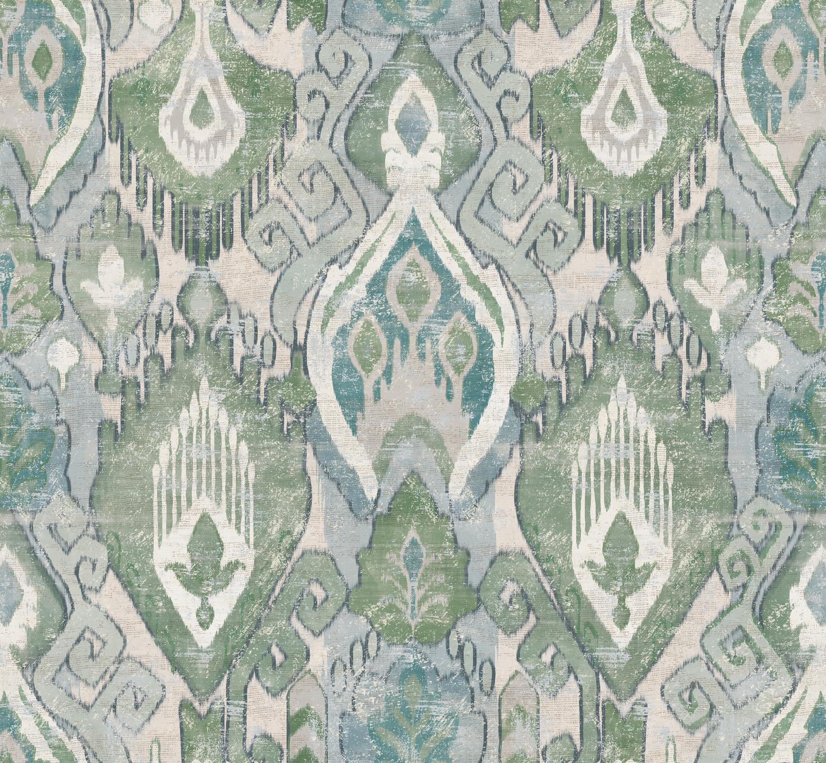 Daraee Tapestry Blue & Green Wallpaper