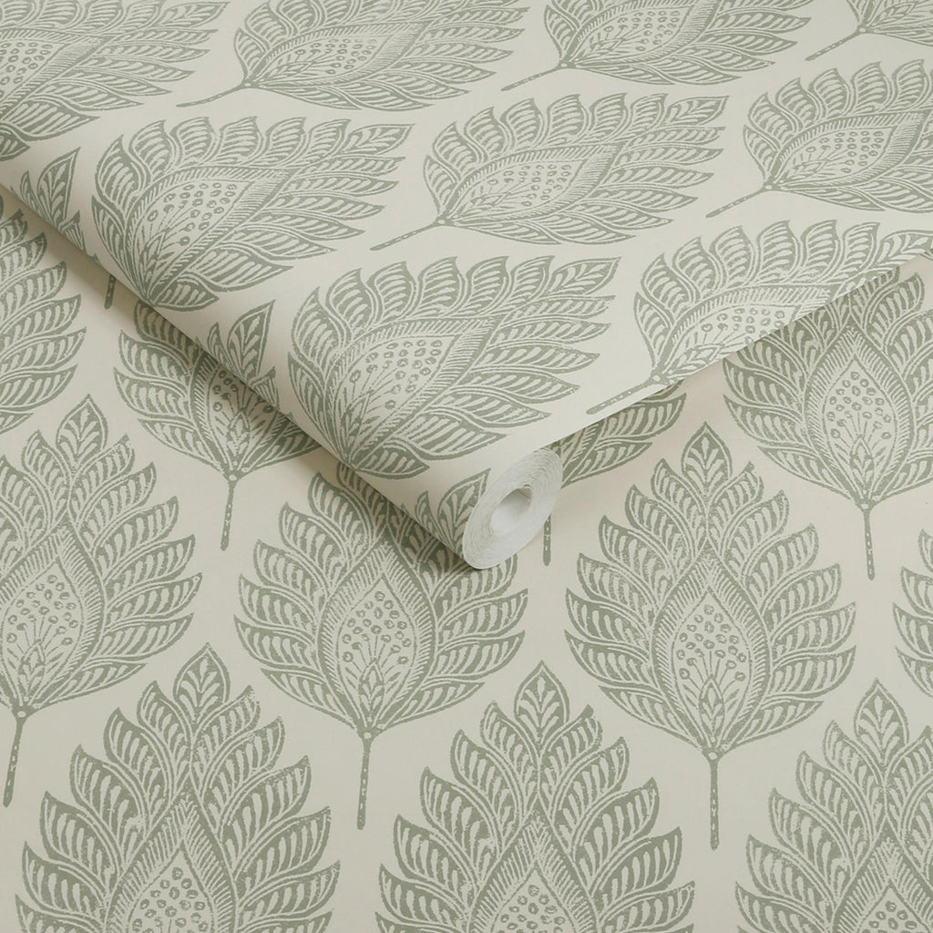 Flame Leaf Neutral  Wallpaper