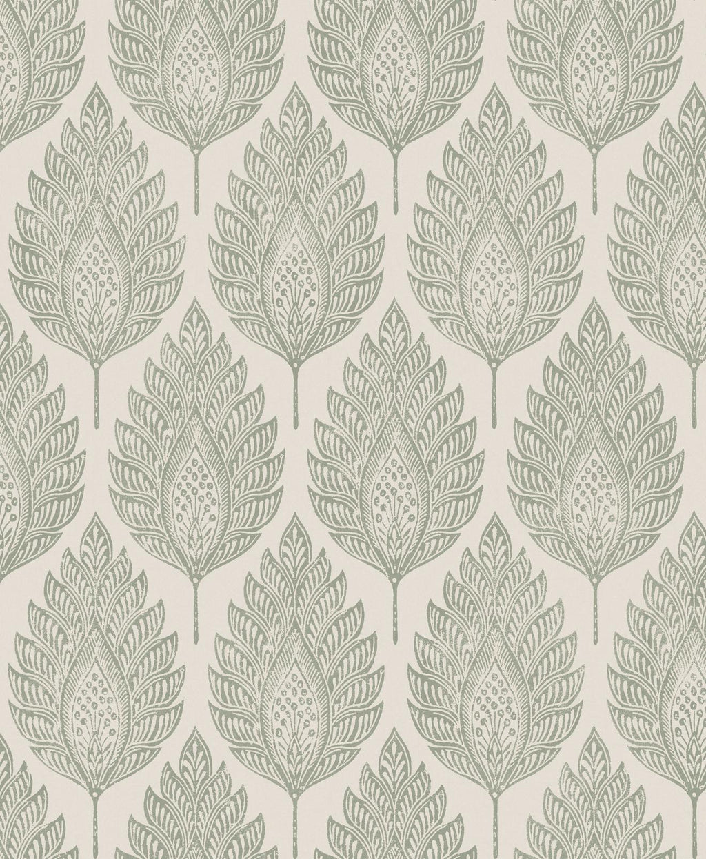 Flame Leaf Neutral  Wallpaper