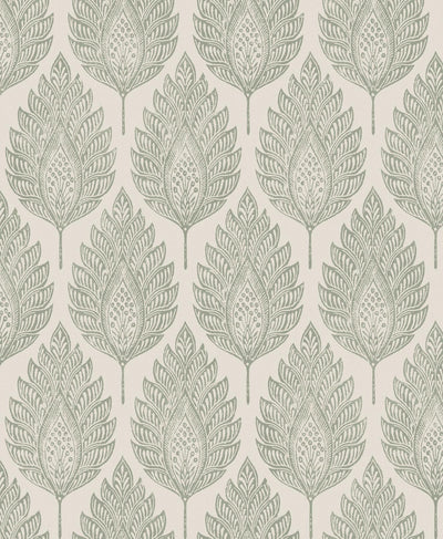 Flame Leaf Neutral  Wallpaper