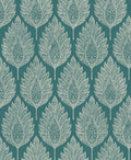 Flame Leaf Teal Wallpaper
