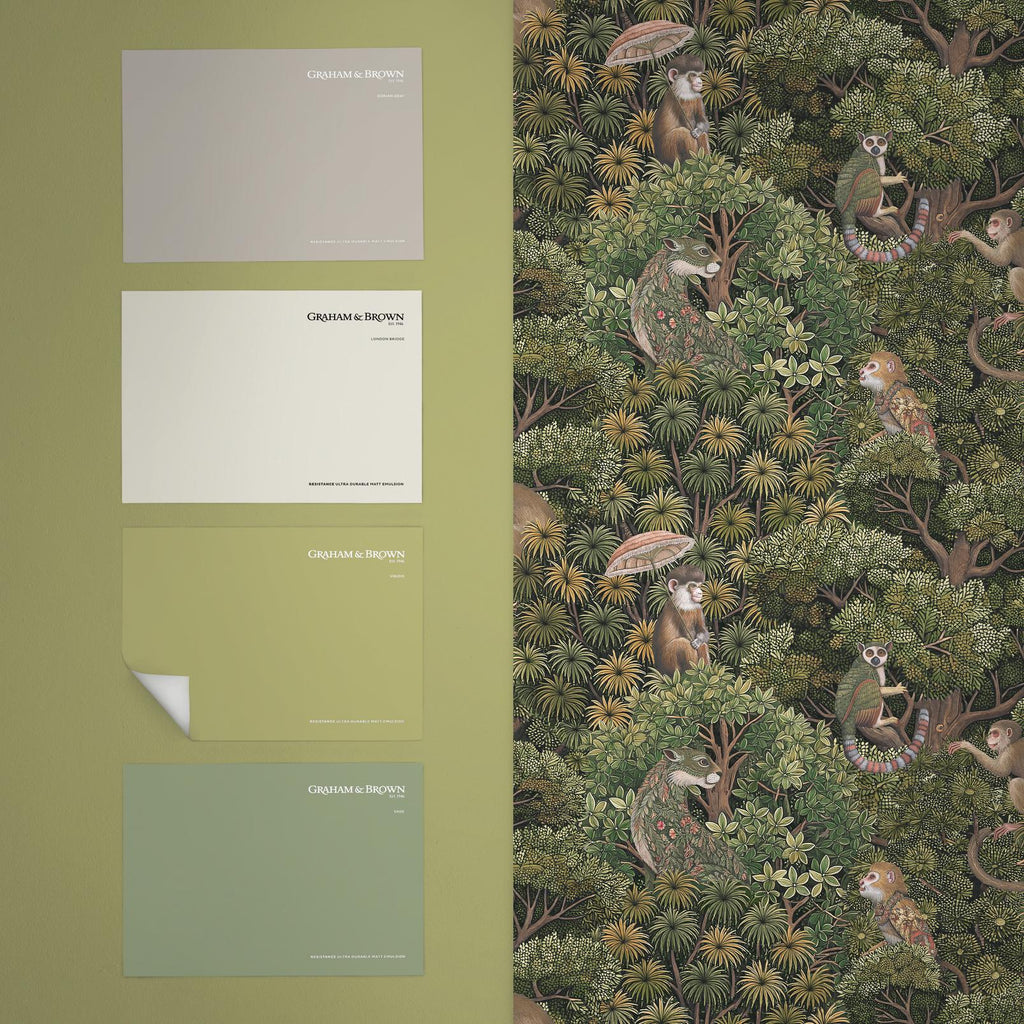 Treetop Troop Green Wallpaper