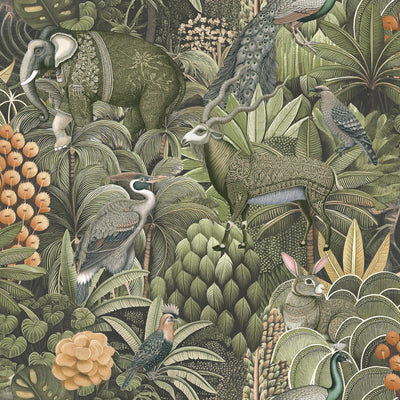 Jungle Jamboree Sage Wallpaper