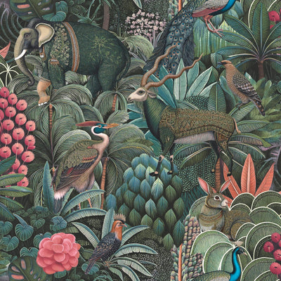 Jungle Jamboree Green Wallpaper
