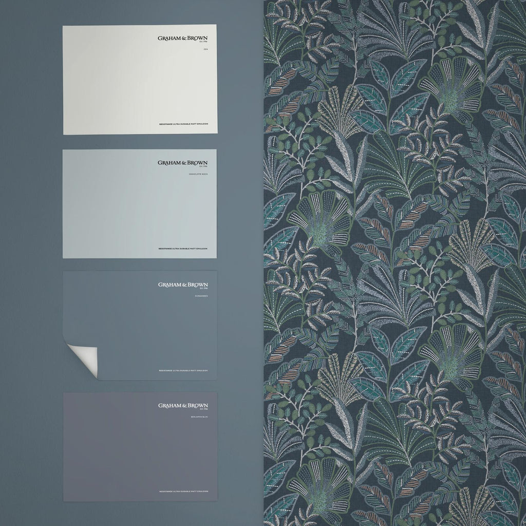 Vendura Weave Navy Wallpaper