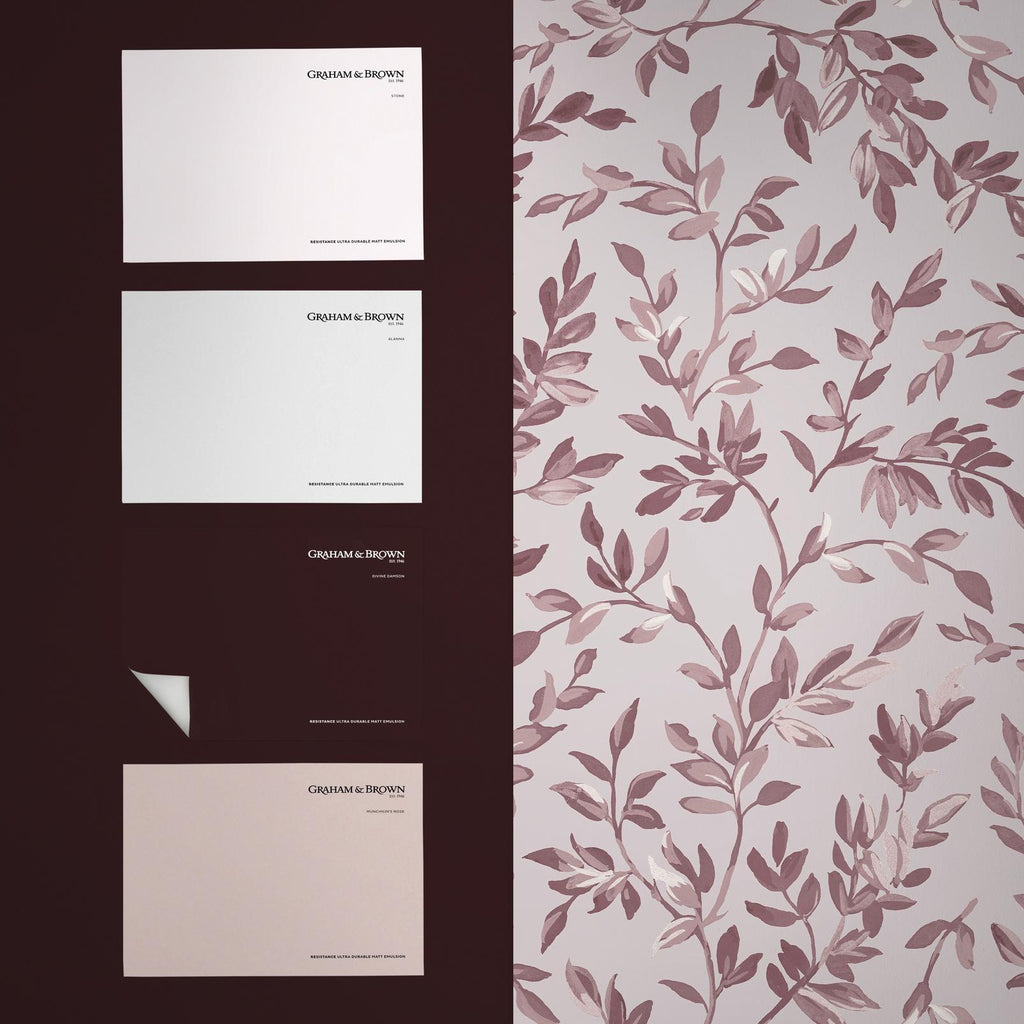 Archivist's Leaf Pink Wallpaper
