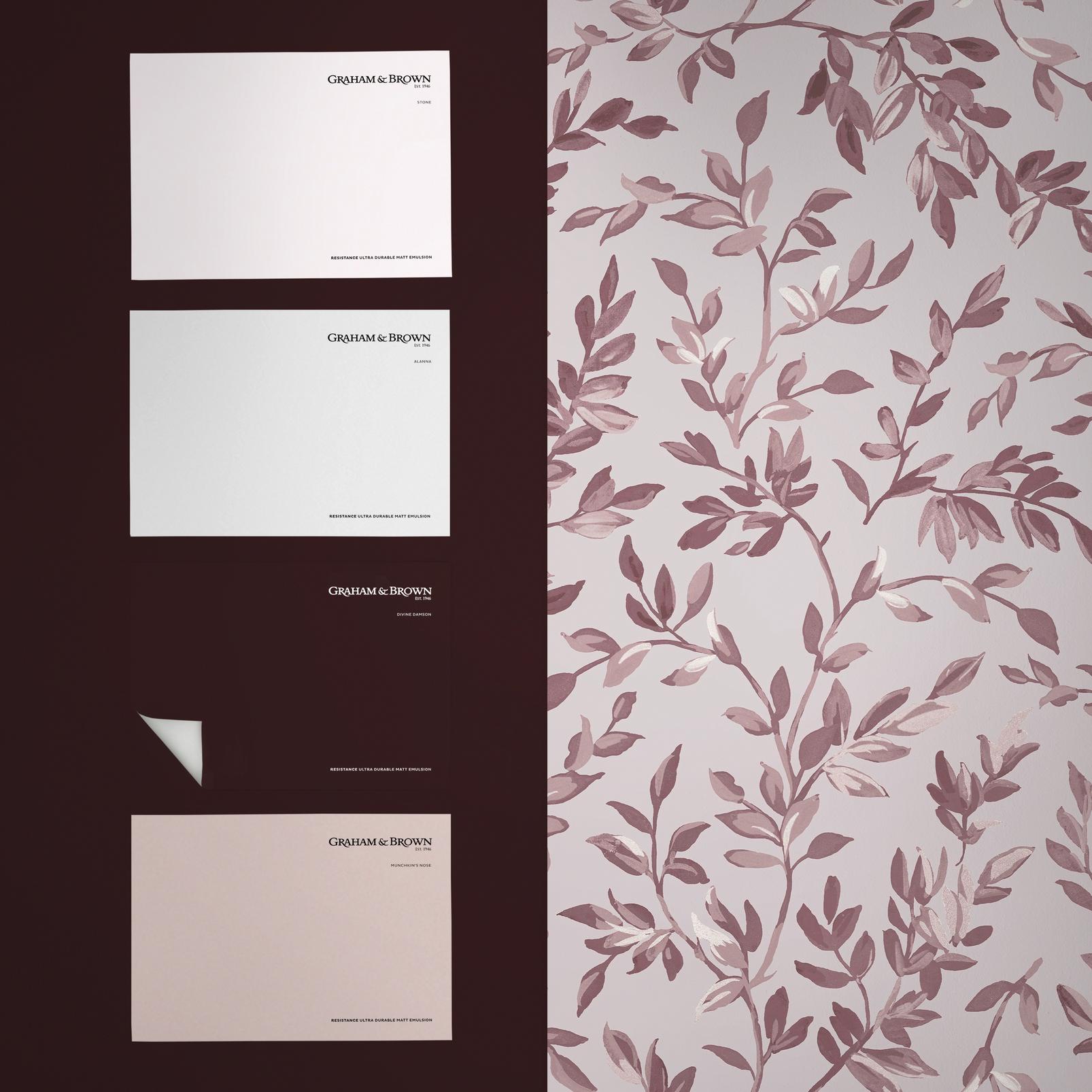 Archivist's Leaf Pink Wallpaper