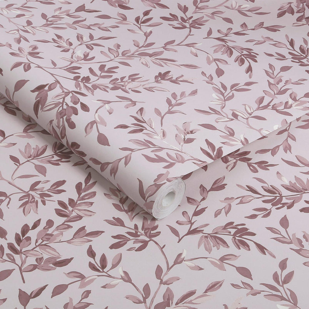 Archivist's Leaf Pink Wallpaper