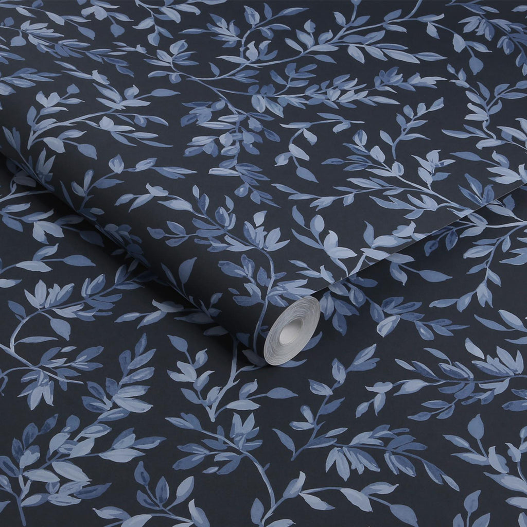 Archivist's Leaf Navy Wallpaper