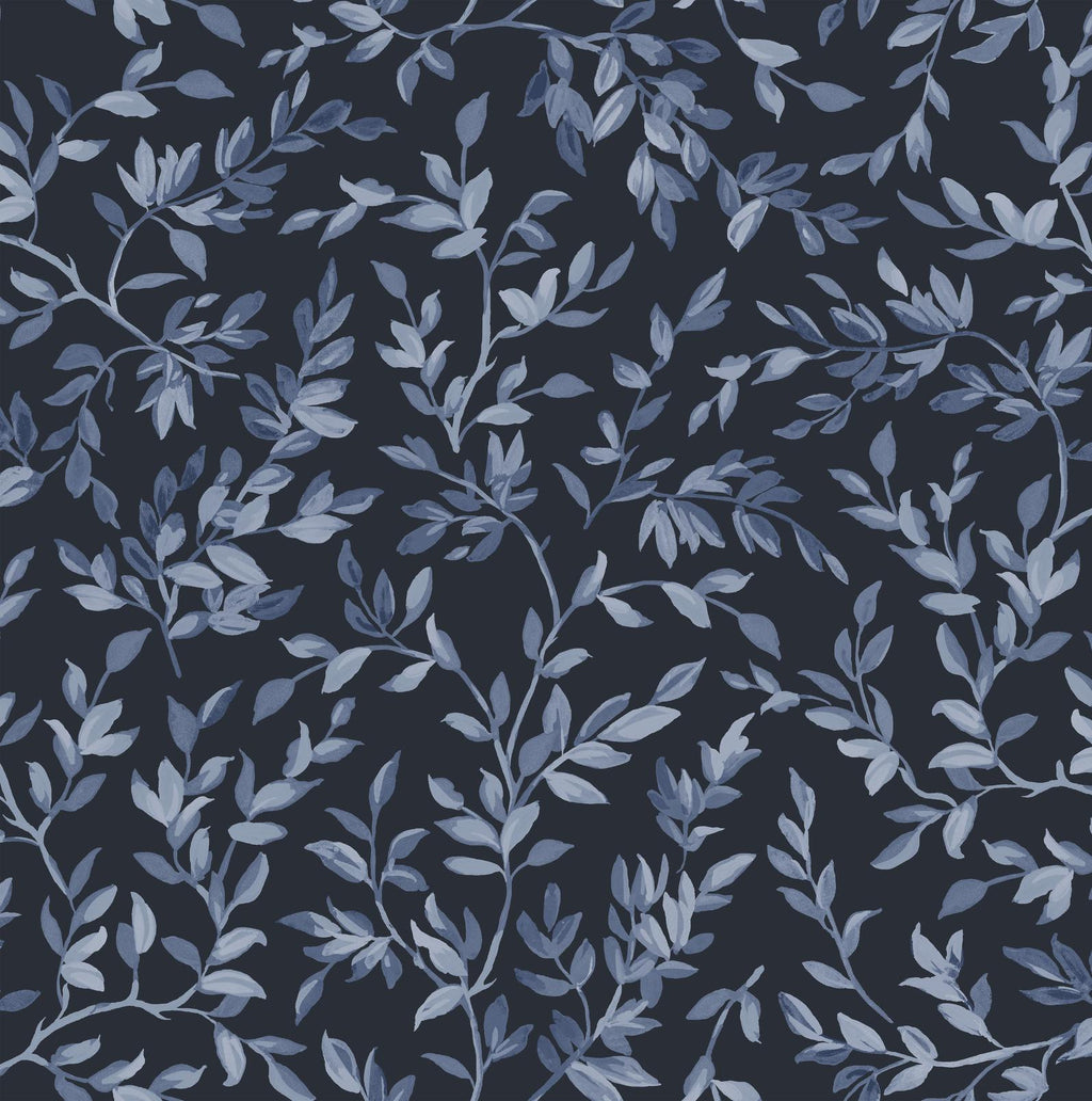 Archivist's Leaf Navy Wallpaper