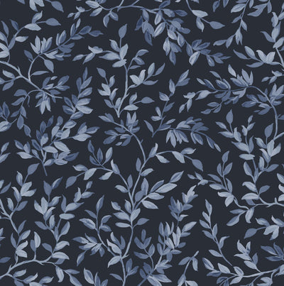 Archivist's Leaf Navy Wallpaper