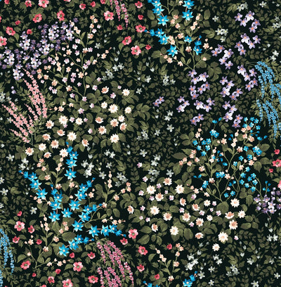 Painterly Flora Black  Wallpaper