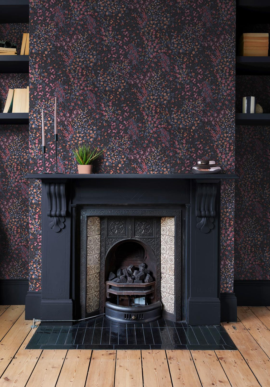 Painterly Flora Blue & Pink Wallpaper