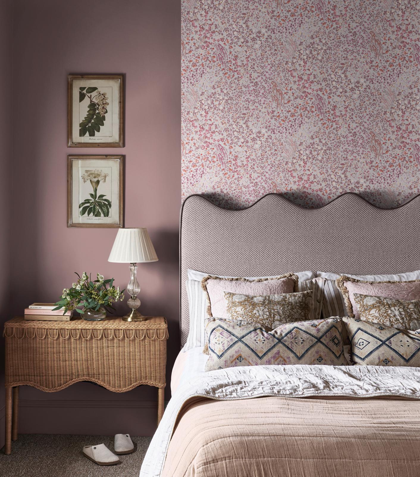 Painterly Flora Pink Wallpaper