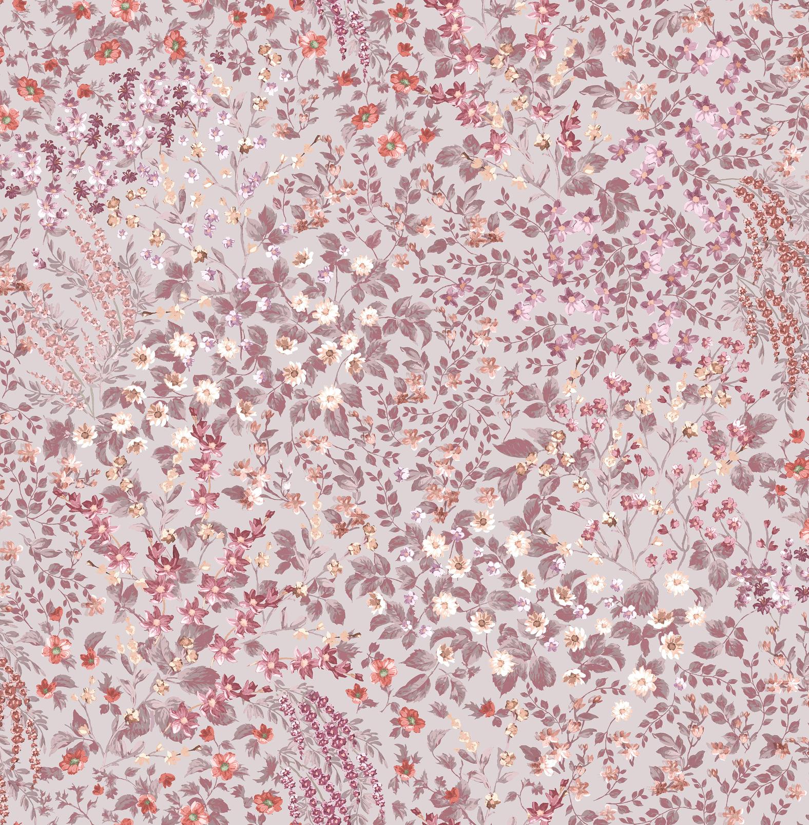 Painterly Flora Pink Wallpaper