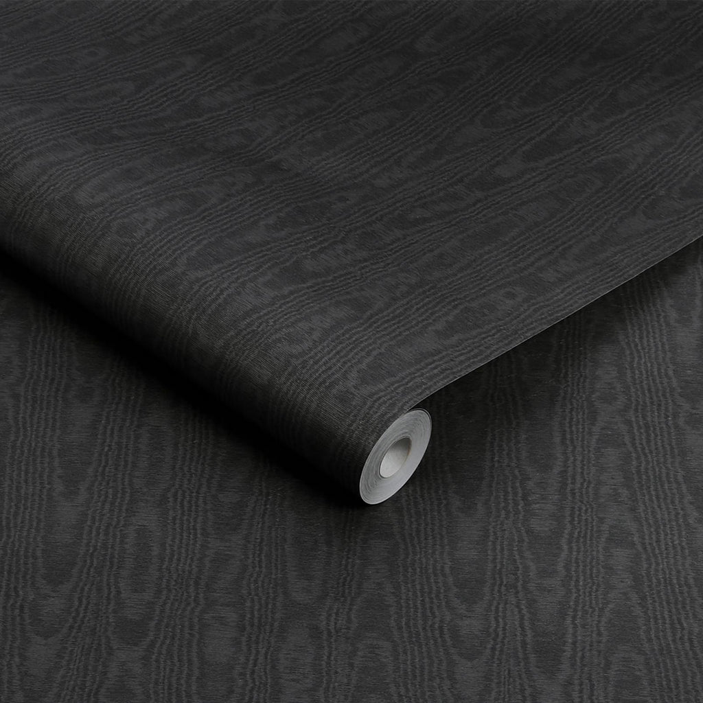 Moire Charcoal Wallpaper