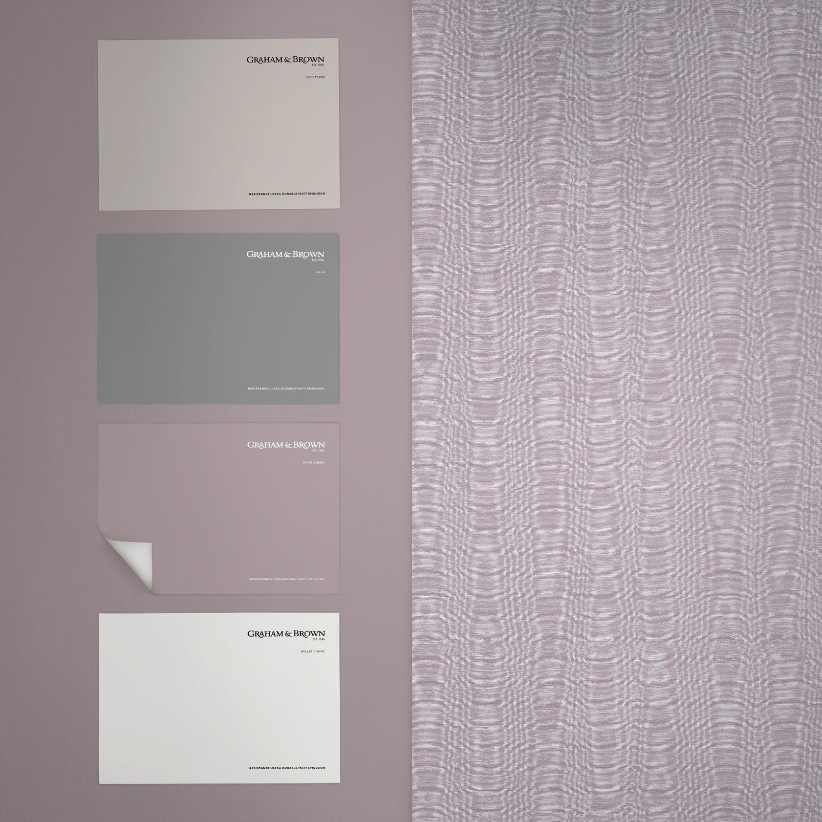 Moire Lavender Wallpaper